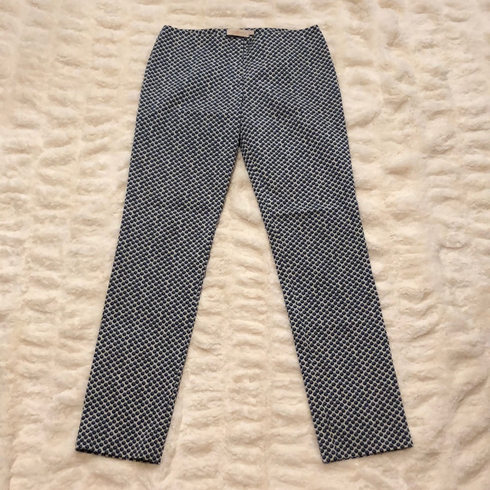 Straight leg blue and white pants